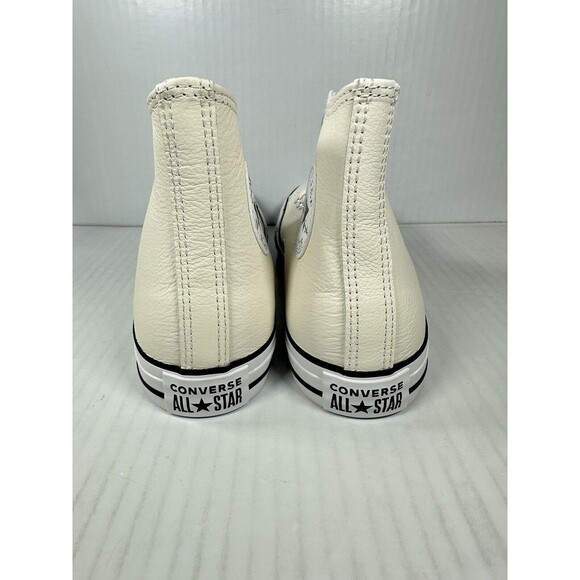 Size 8 Mens Converse Chuck Taylor All Star Leather HIGH TOP OFF White A05593C - Picture 6 of 9